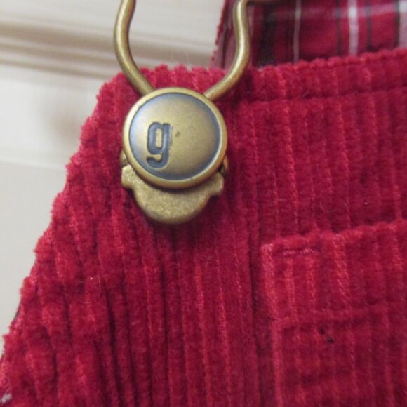 Vintage 2008 Gymboree Red Corduroy Emboidered Overalls Sz 12 - 18M Polar Bear - Picture 4 of 6